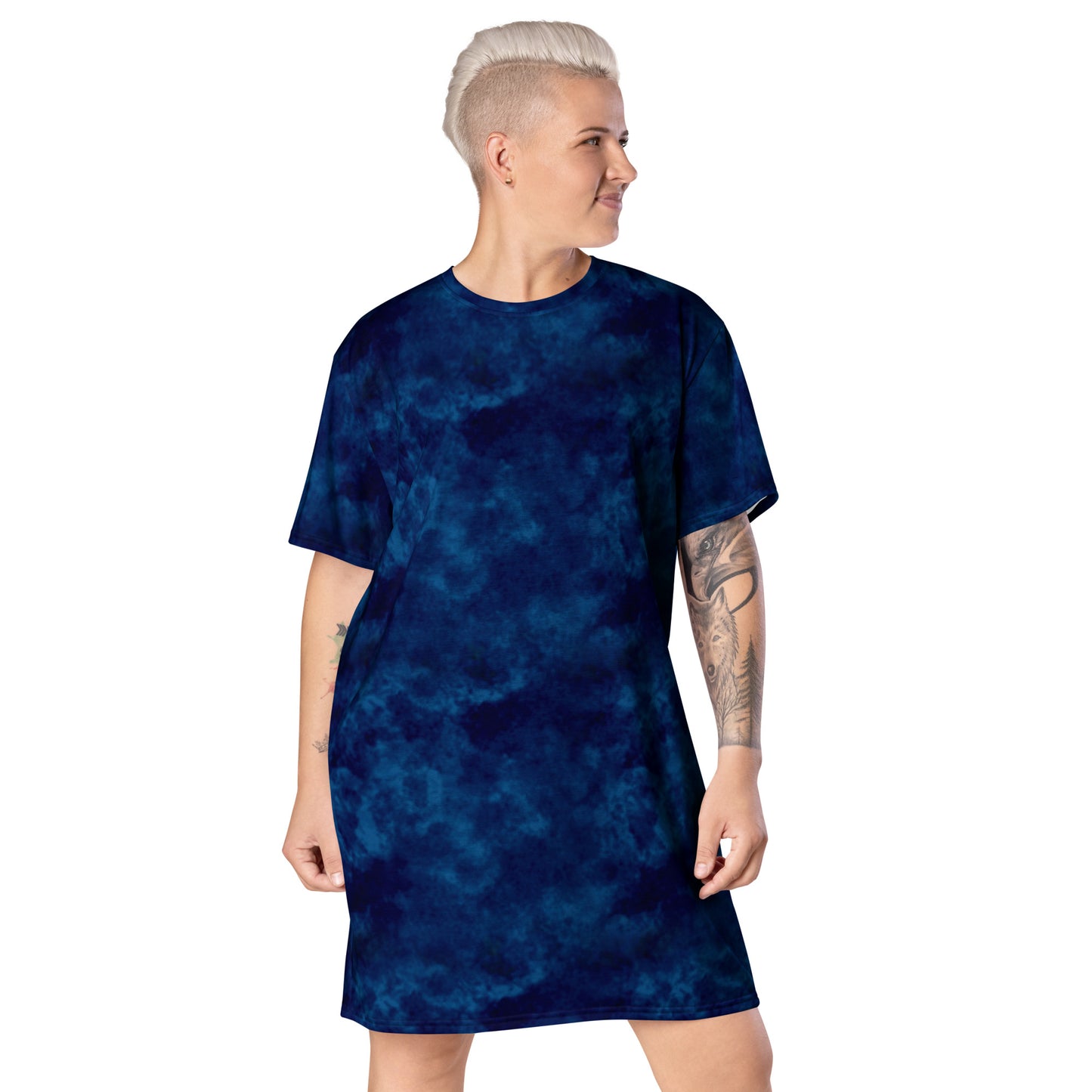 Midnight Blue Plain T-shirt dress