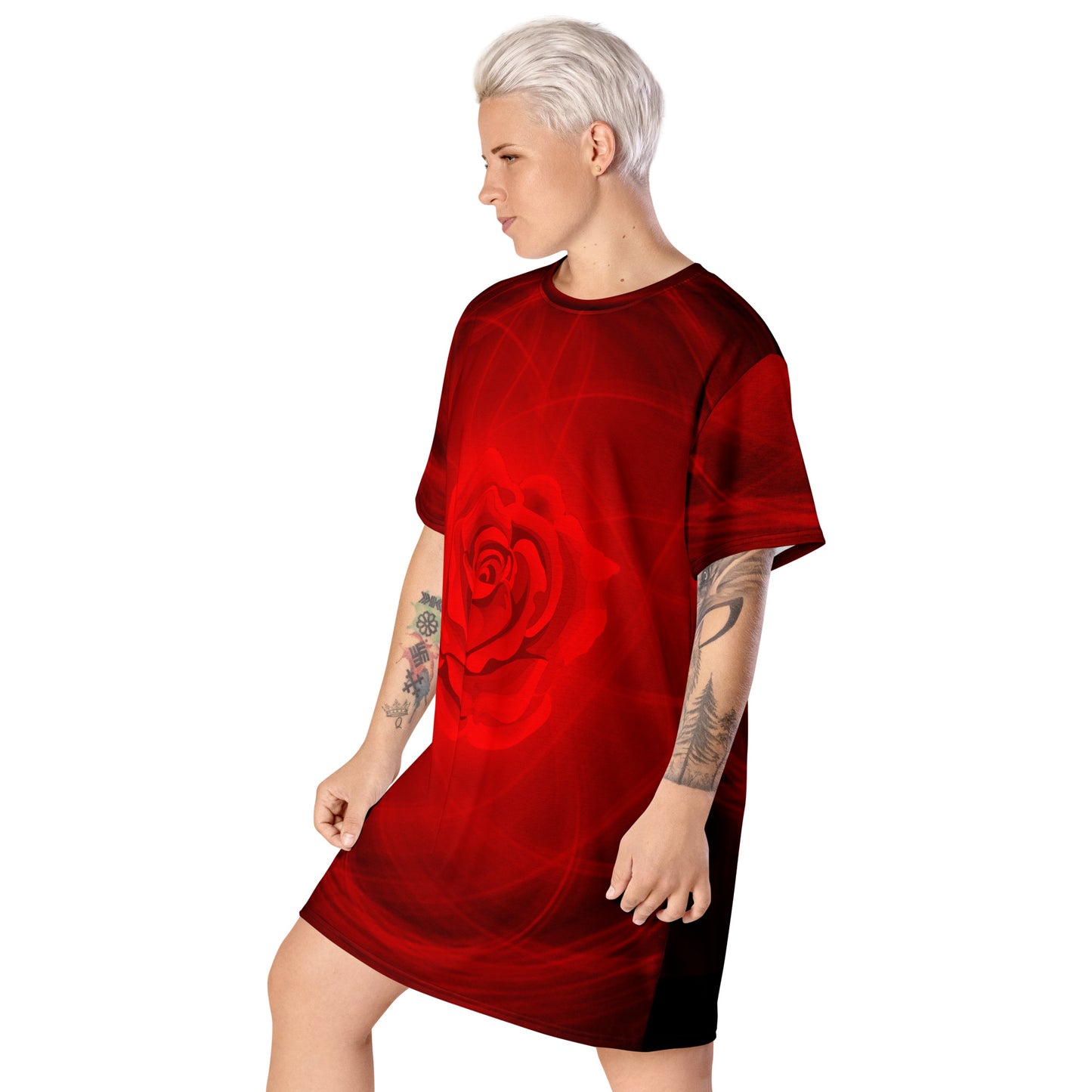 Magic Red Rose T-shirt dress