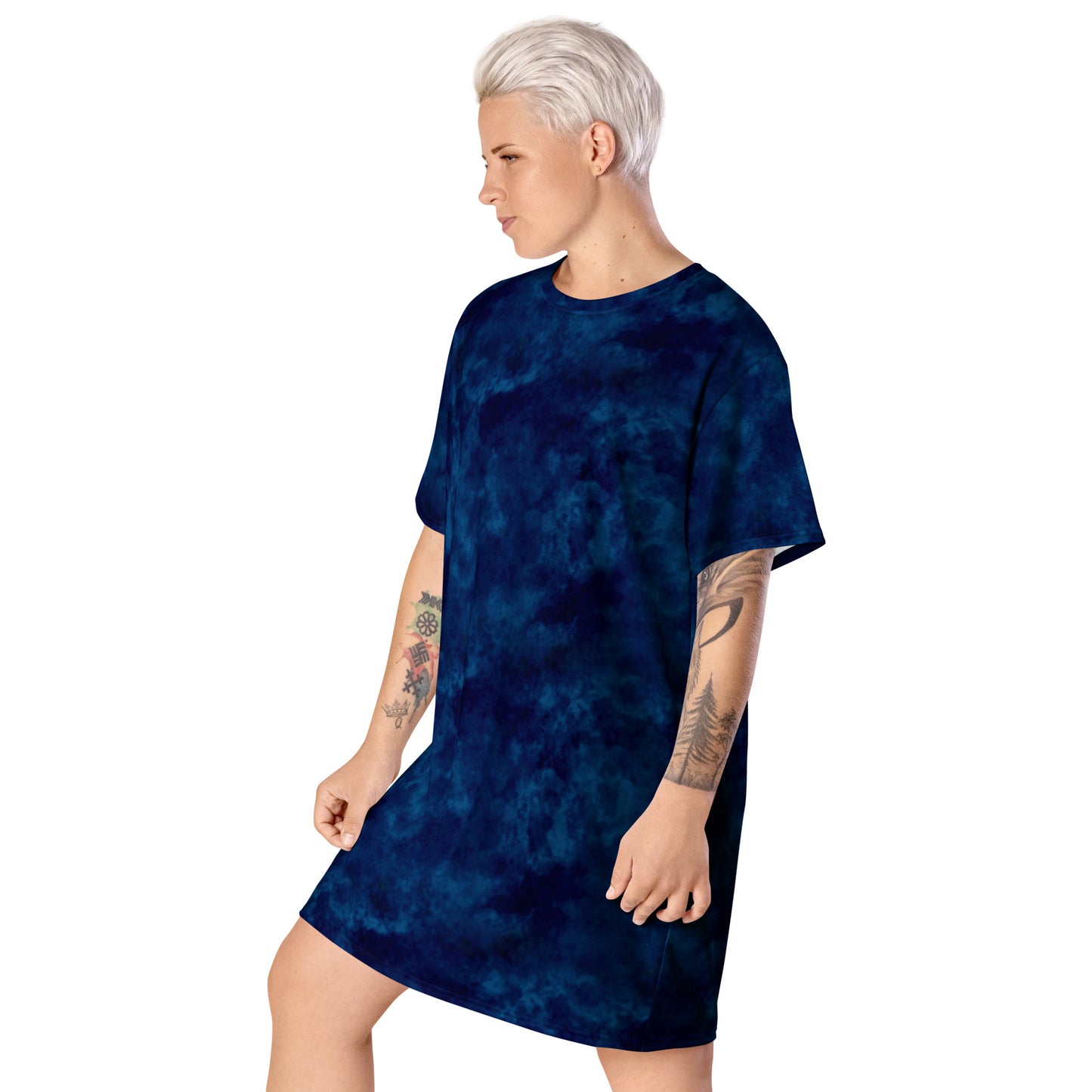 Midnight Blue Plain T-shirt dress