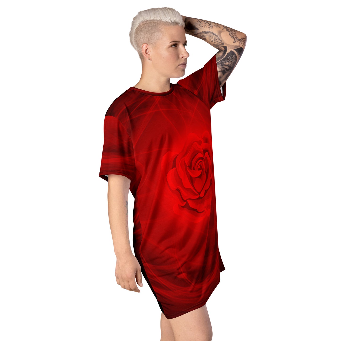 Magic Red Rose T-shirt dress