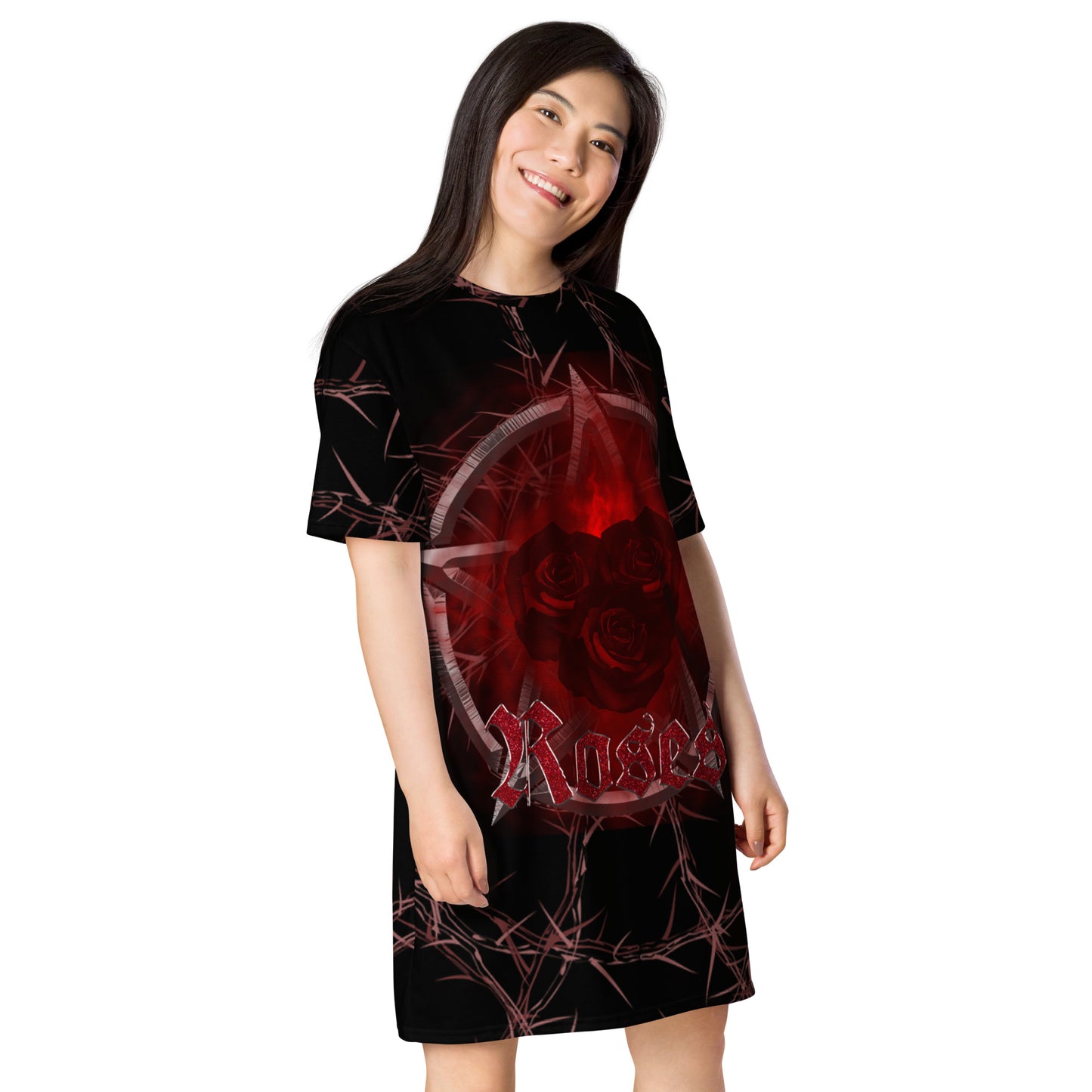 Thorns Roses T-shirt dress