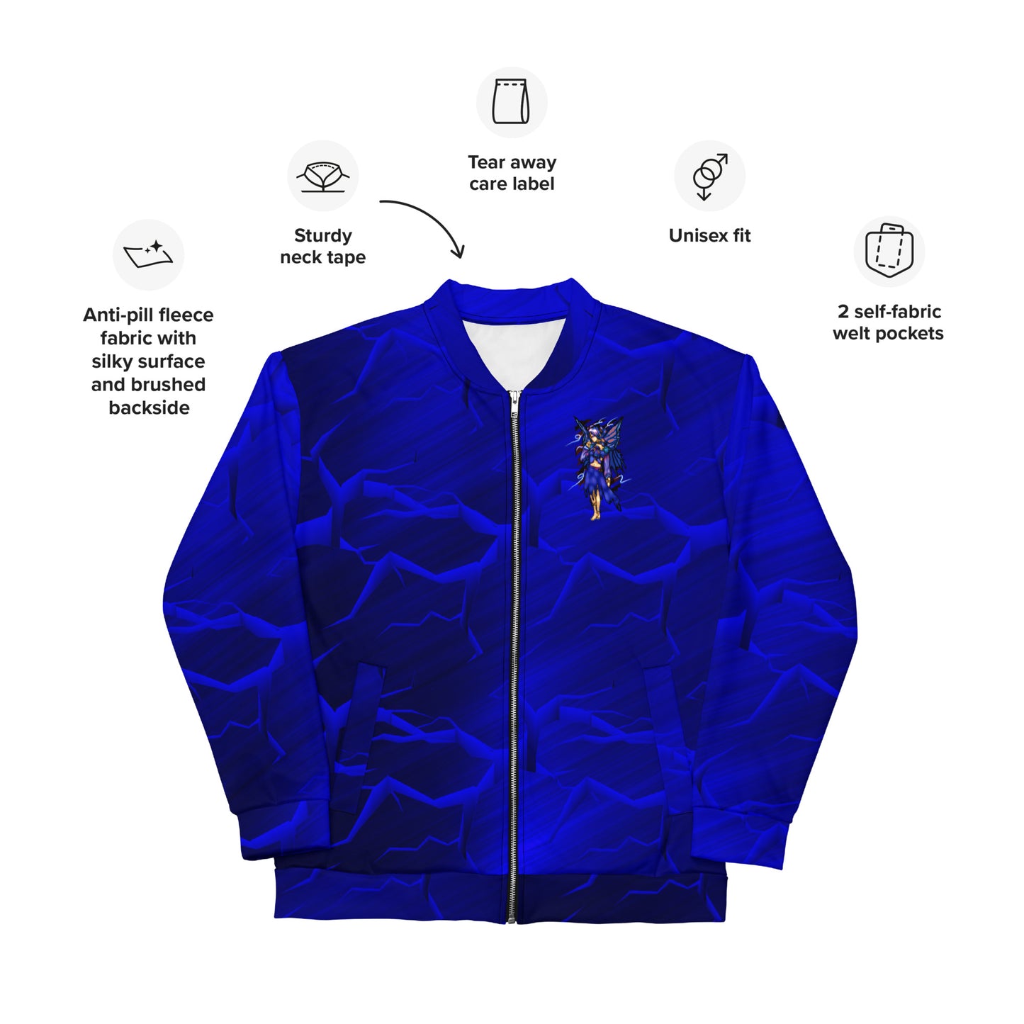 Darkness Blue Fairy Bomber Jacket