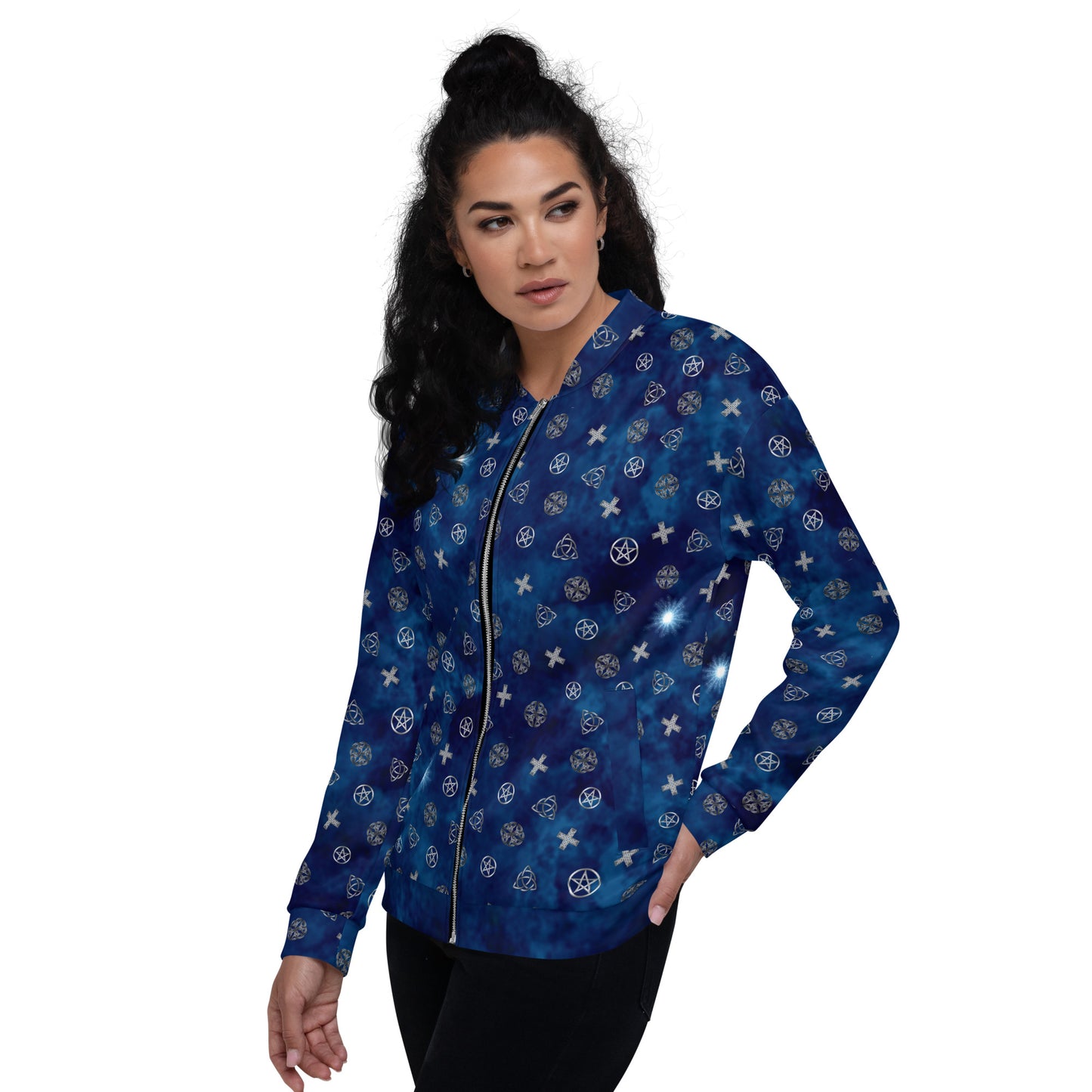 Midnight Blue Wicca Bomber Jacket