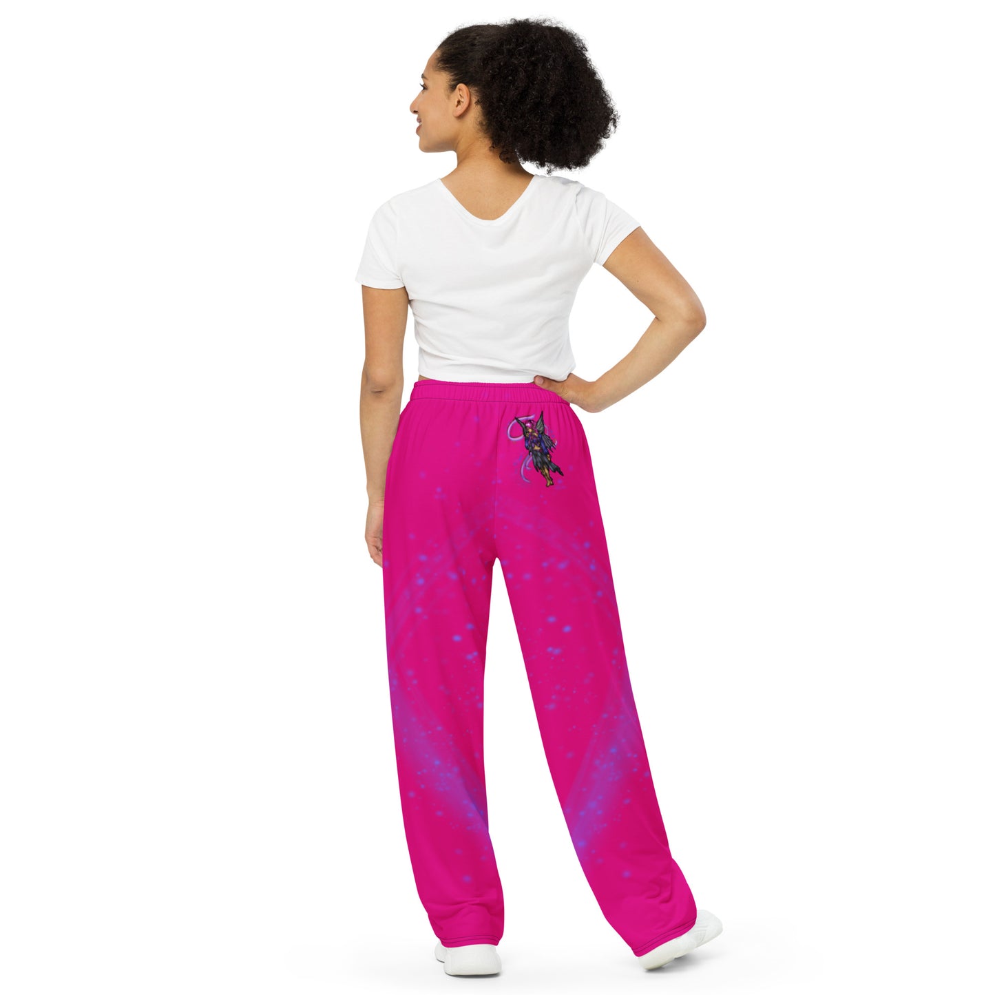 Purple Fairy unisex wide-leg pants Hot Pink