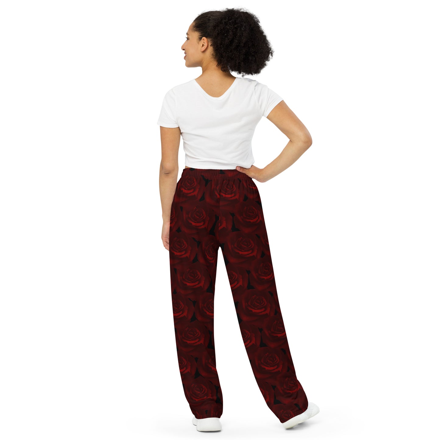 Dark Red Rose wide-leg pants