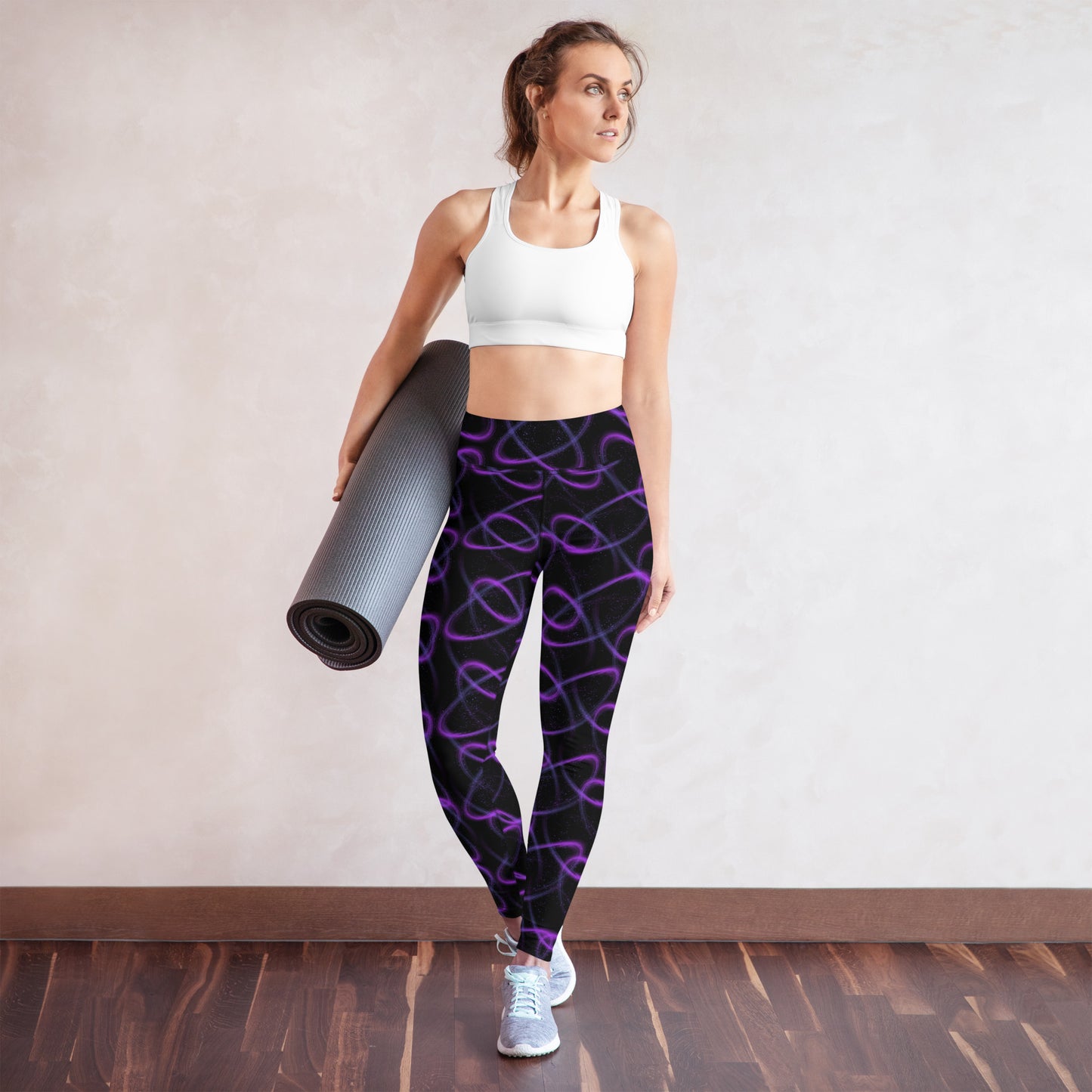 Purple Light Yoga Leggings Black