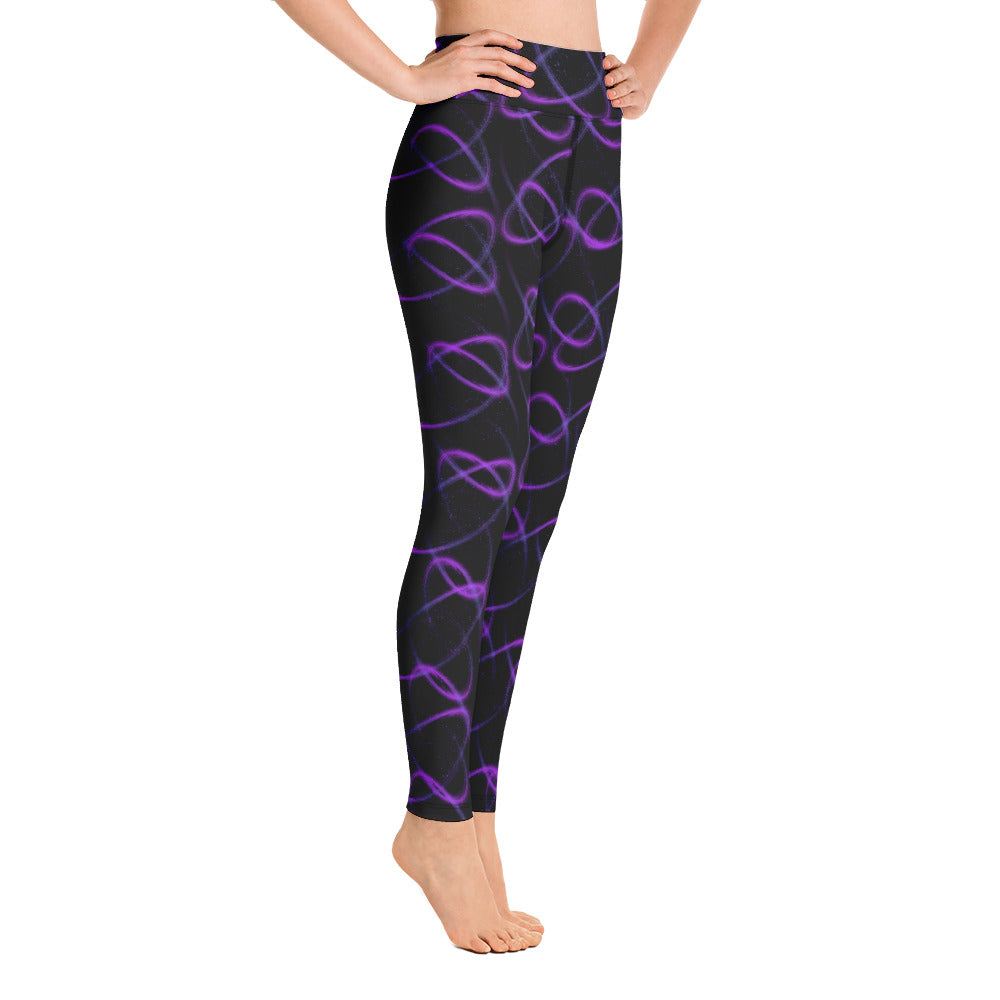 Purple Light Yoga Leggings Black
