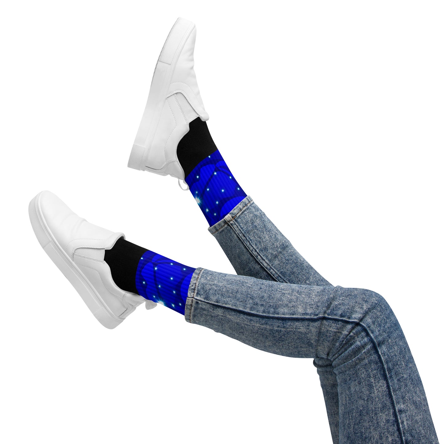 Midnight Blue Rose Socks