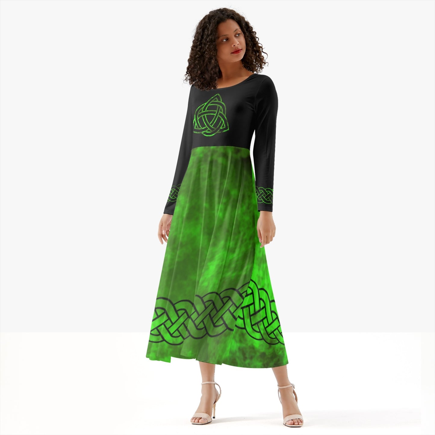 Celtic Wicca Green Long Dress