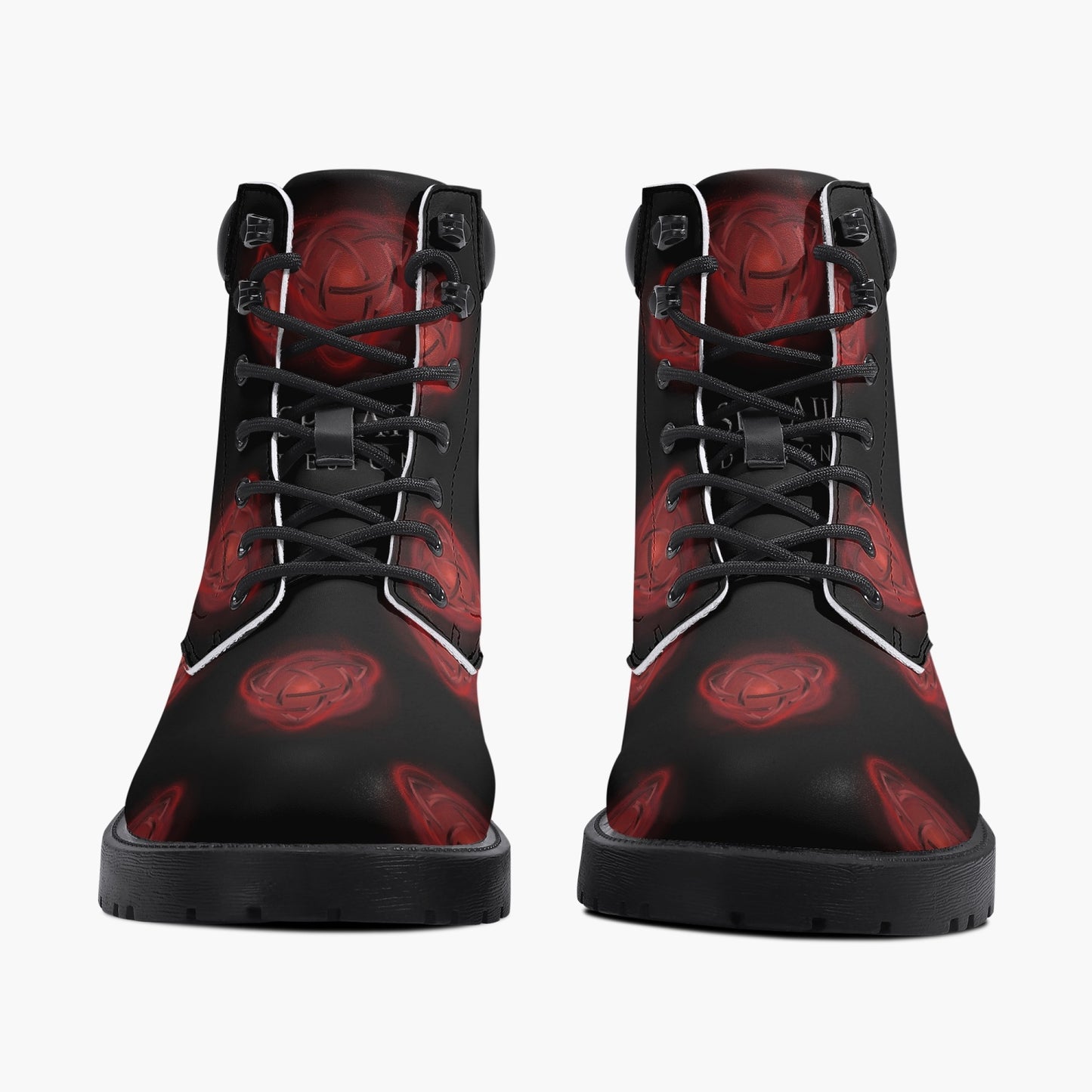 Casual Leather Boots Red Magic Knot
