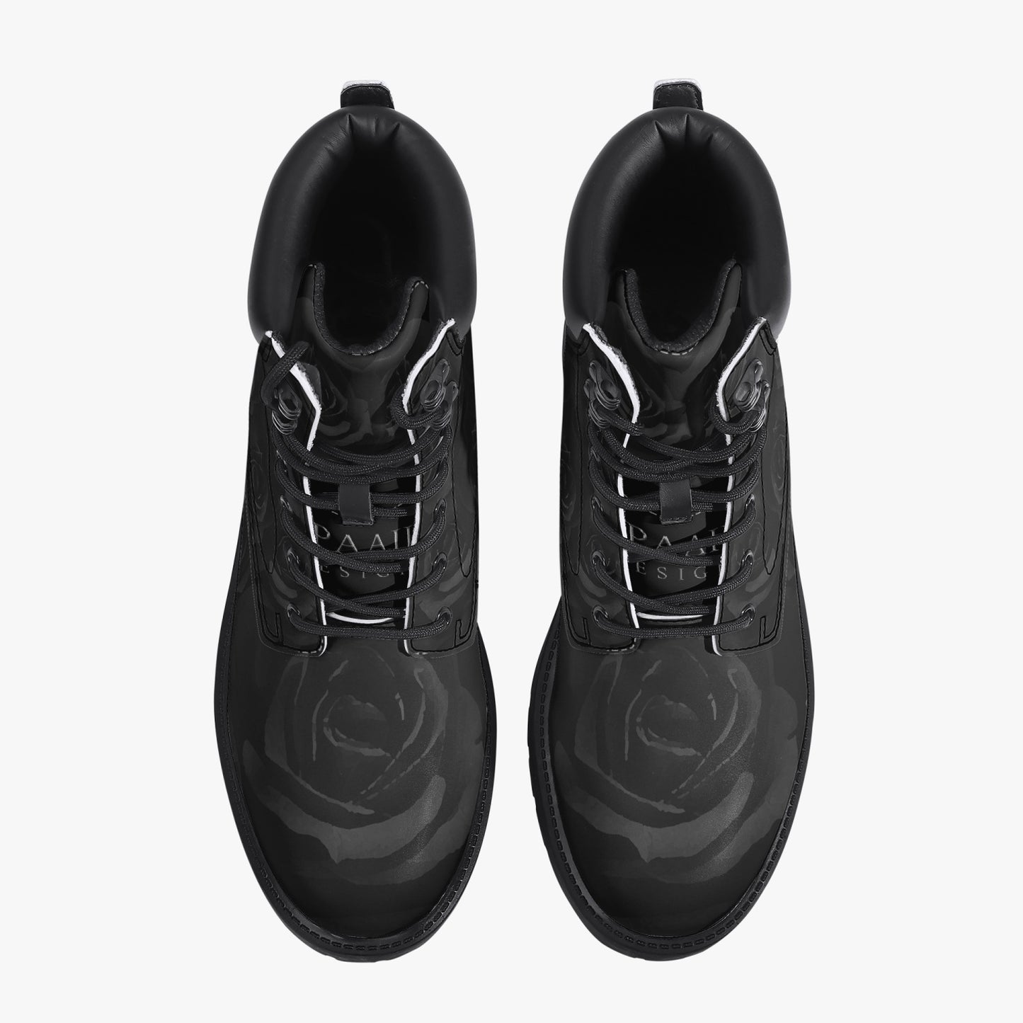 Black Roses Leather Boots