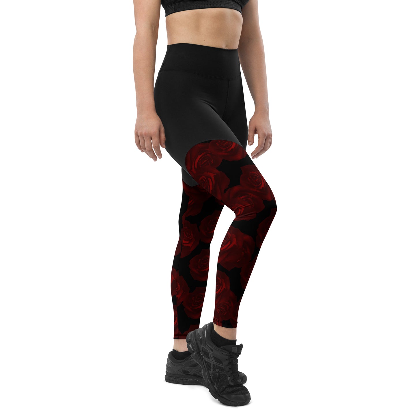 Dark Red Roses Leggings