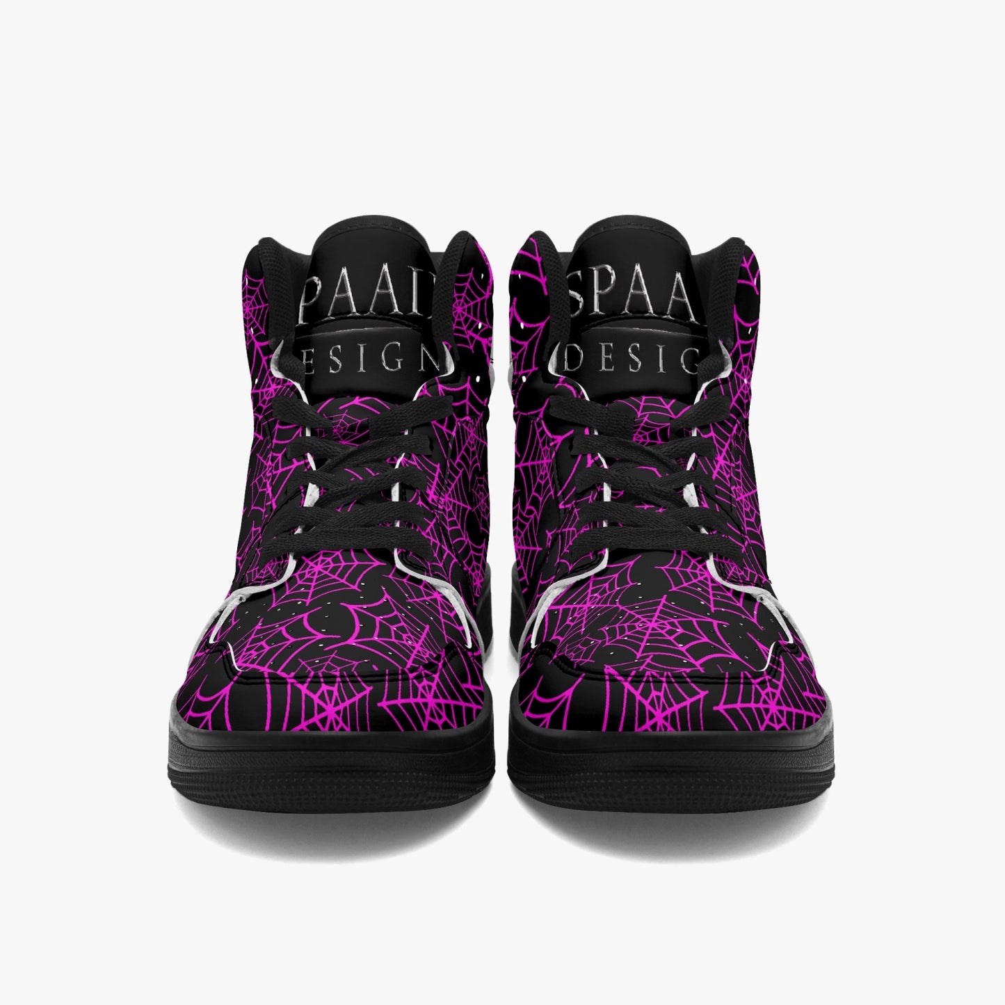 Black & Purple Spider Web High Top Sneakers