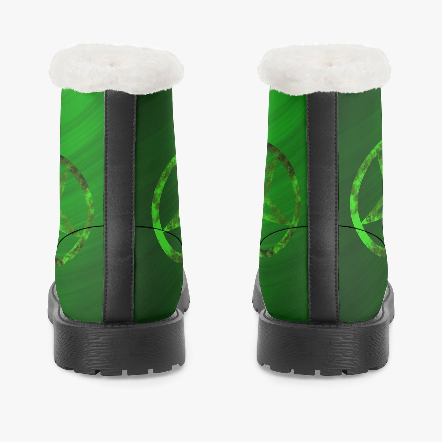 Green Fur Leather Boots
