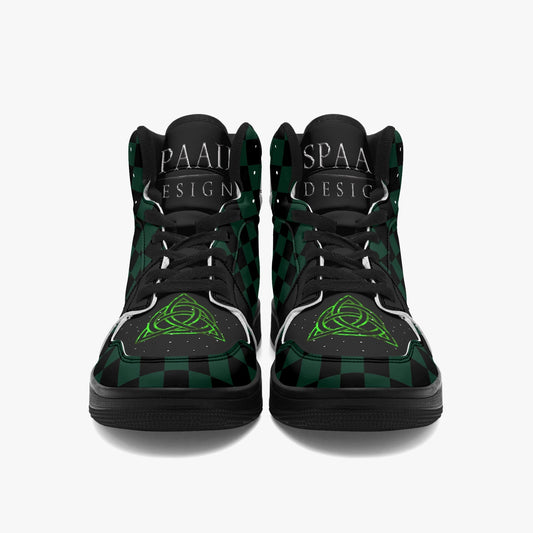 High ankle sneakers Green Checkered Celtic