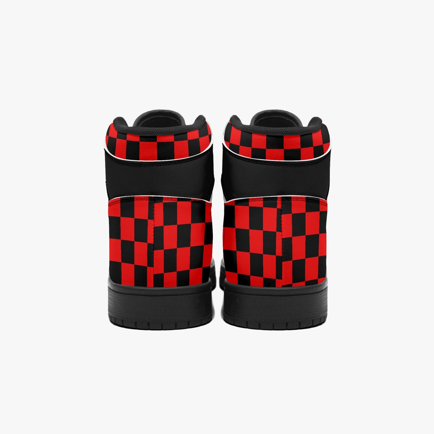 High Top Sneakers cracked black/red checkered
