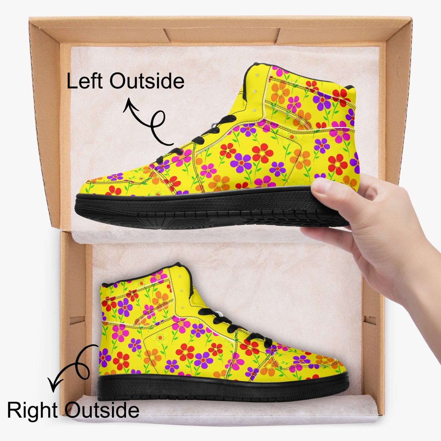 High Top Sneakers floral summer