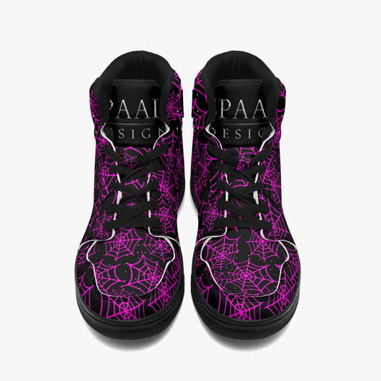Black & Purple Spider Web High Top Sneakers