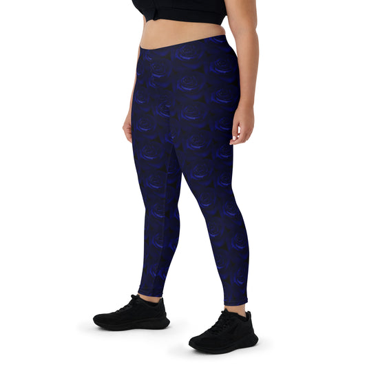 Dark Blue Rose Leggings