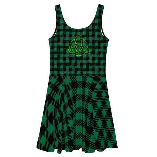 Skater Dress Checkered Green Celtic