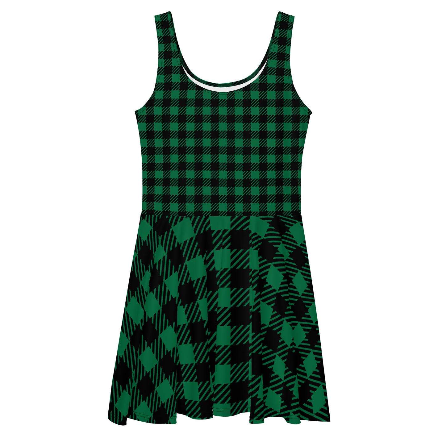 Skater Dress Checkered Green Celtic