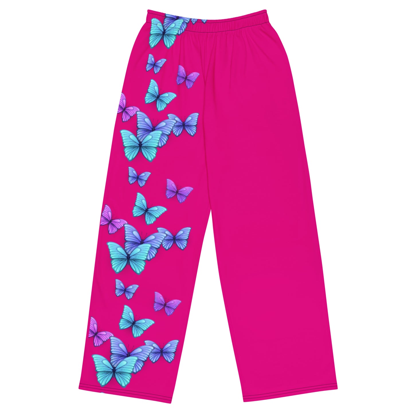 Pink Butterfly wide-leg pants
