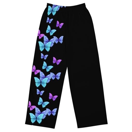 Black Butterfly wide-leg pants