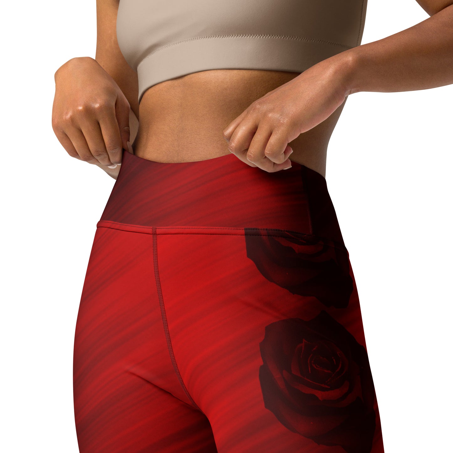 Red Rose Leggings with inside pocket