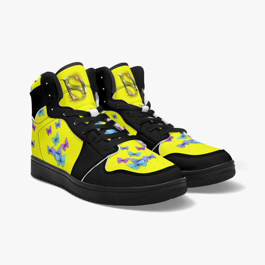 Butterfly Yellow High Top Sneakers