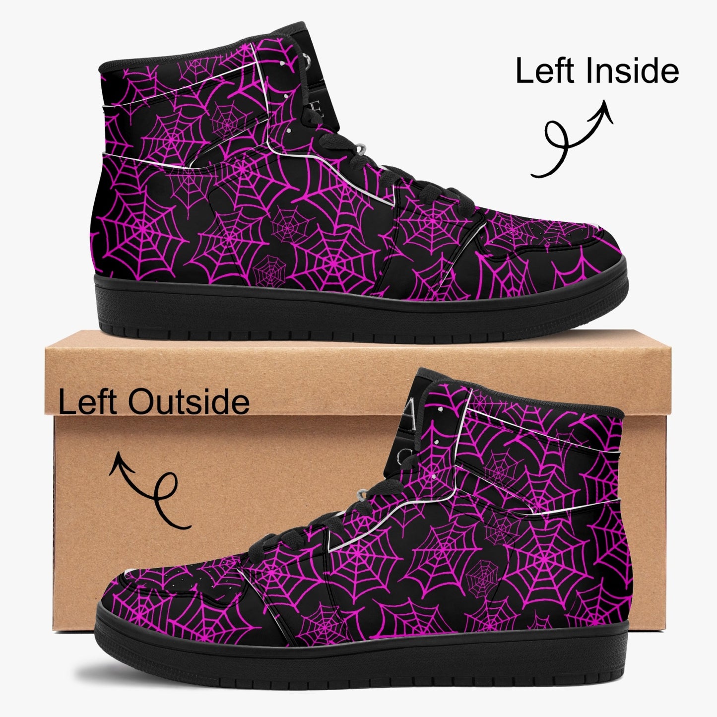 Black & Purple Spider Web High Top Sneakers