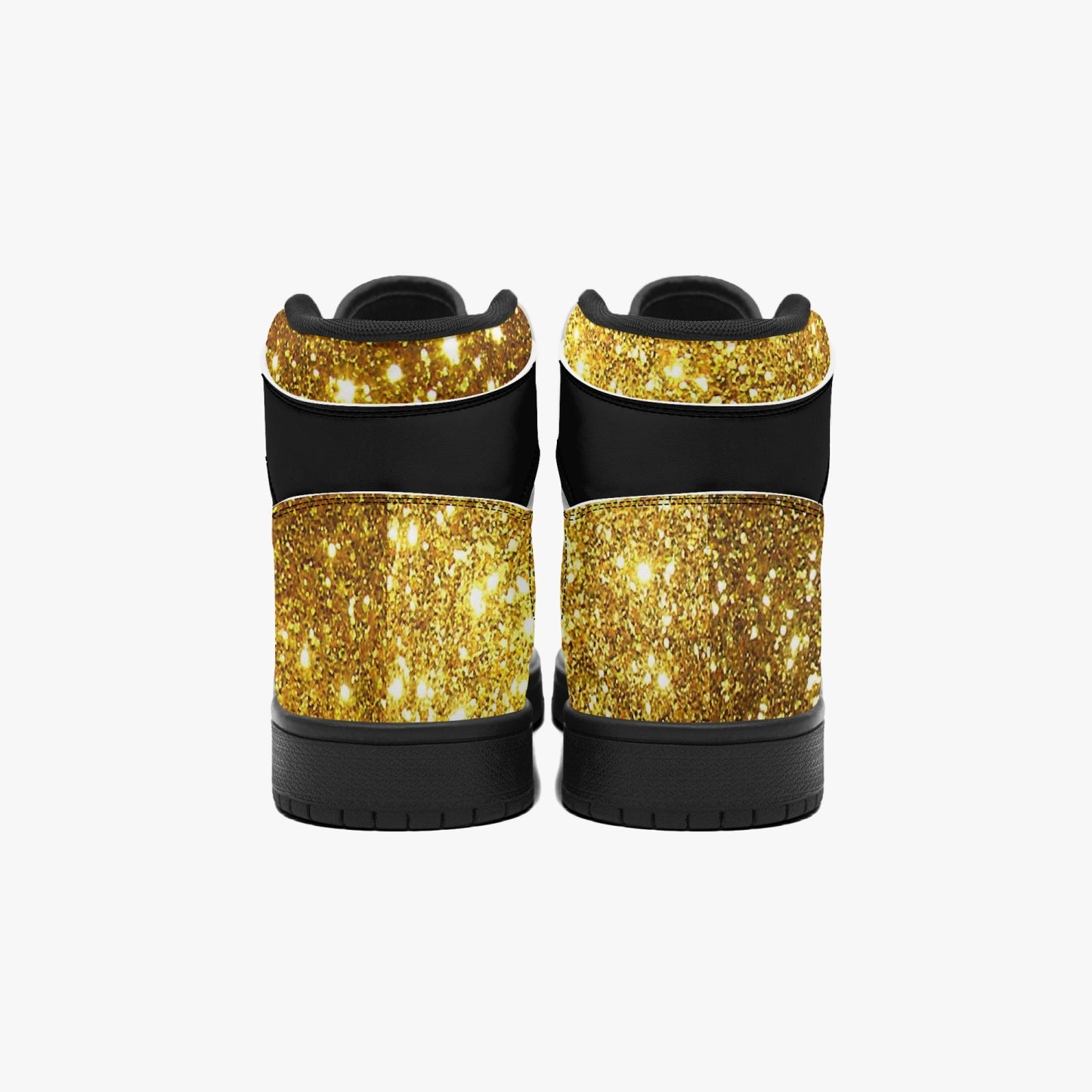 High ankle sneakers Gold glitter butterfly
