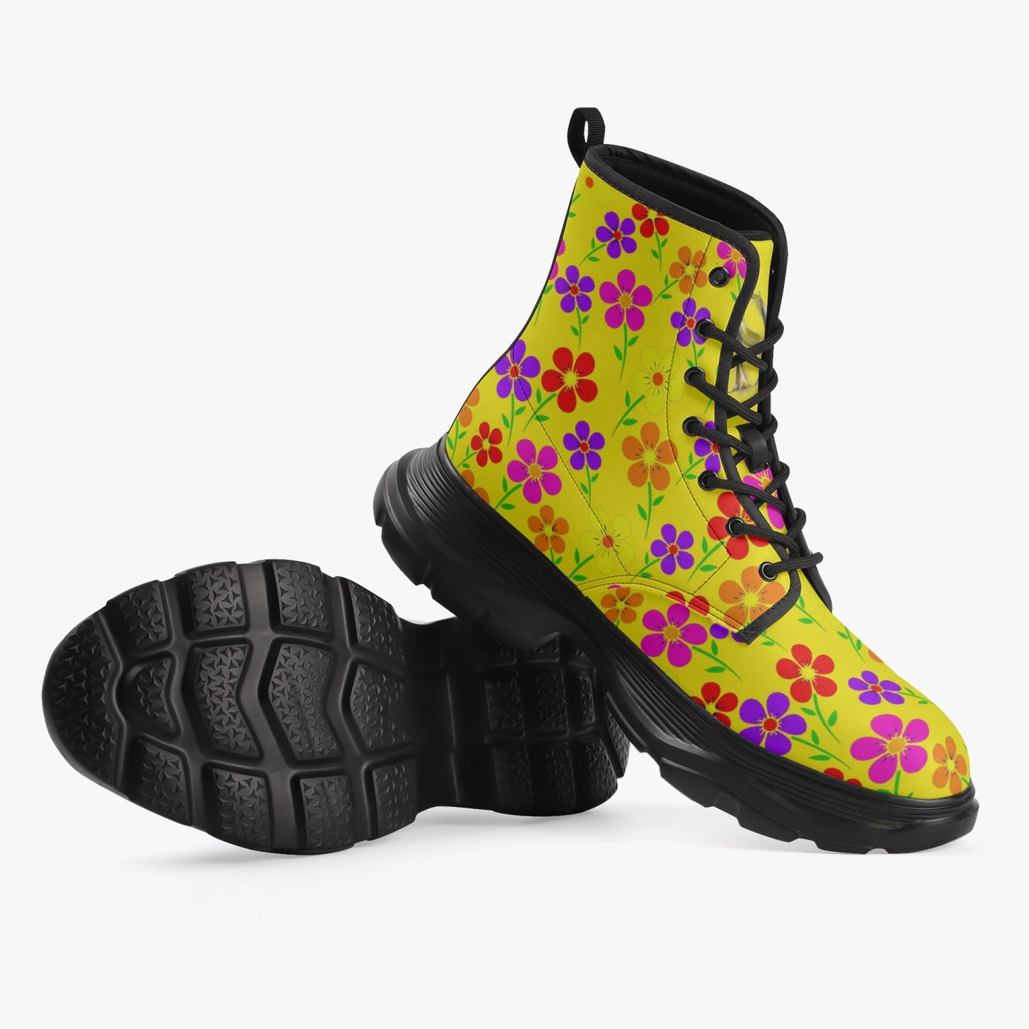 Chunky Boots Floral Summer