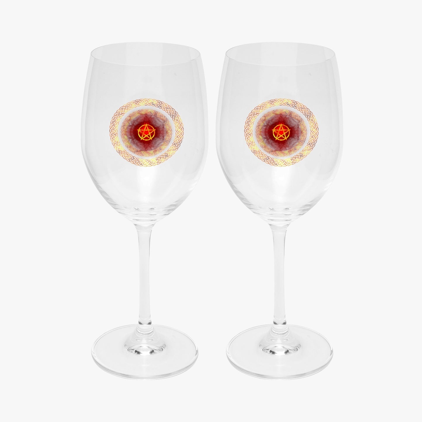 Fire Pentagram Classic Wine Glasses