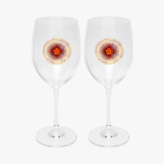Fire Pentagram Classic Wine Glasses