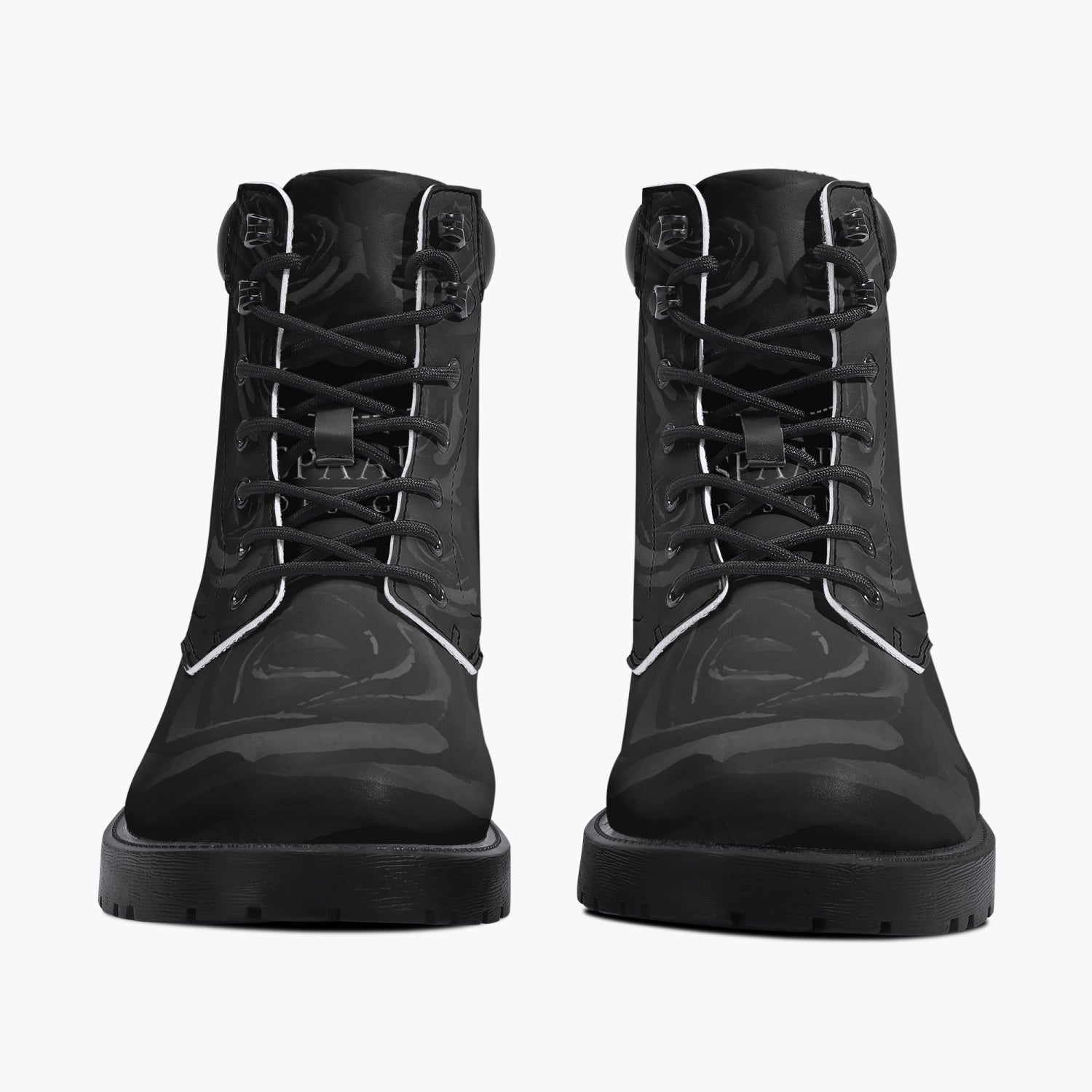 Black Roses Leather Boots