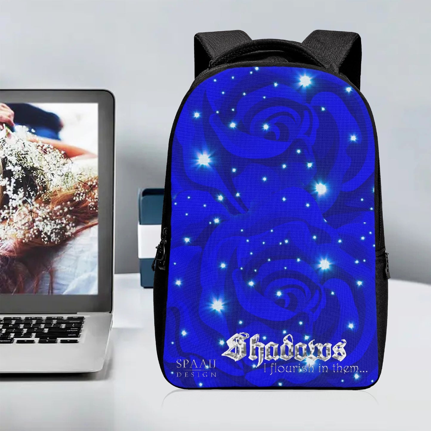 Midnight Blue rose Laptop Backpack