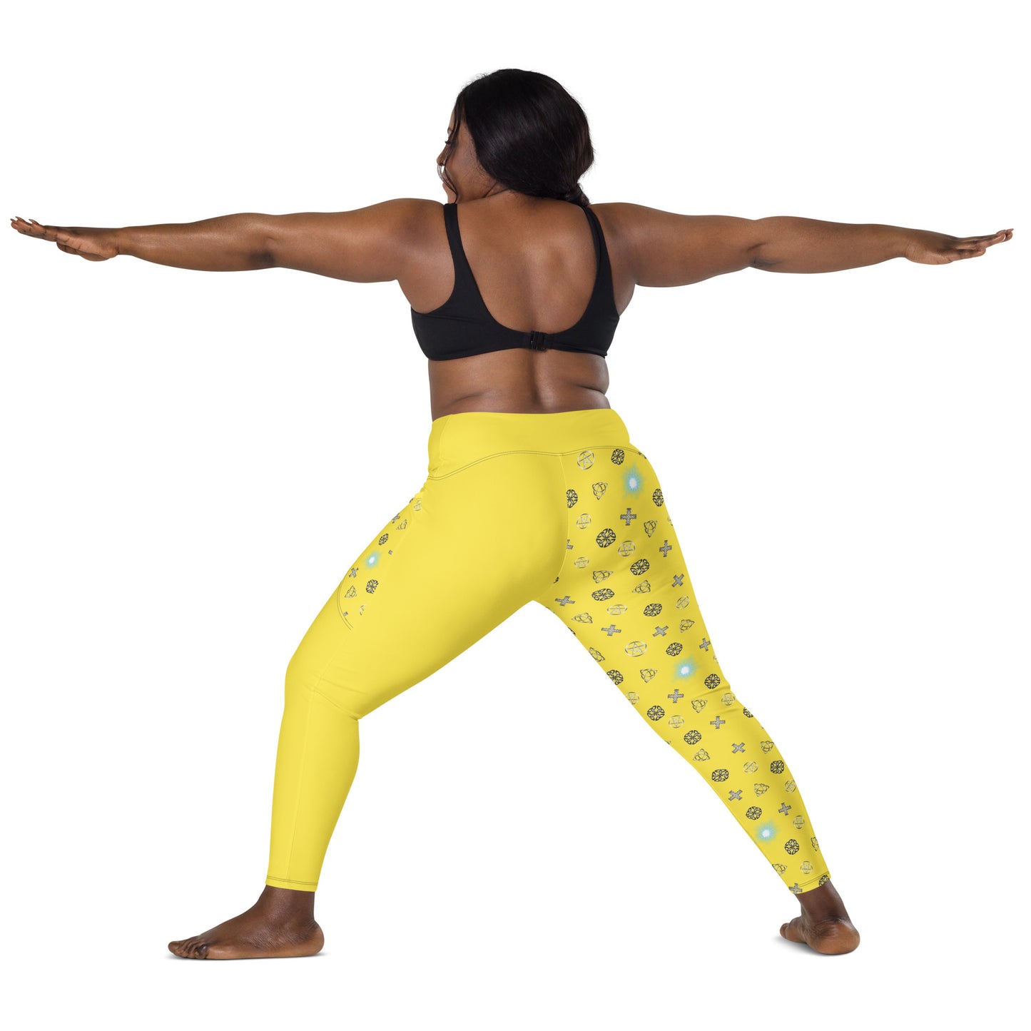 Wicca Pattern Lemon Half Legging with pockets