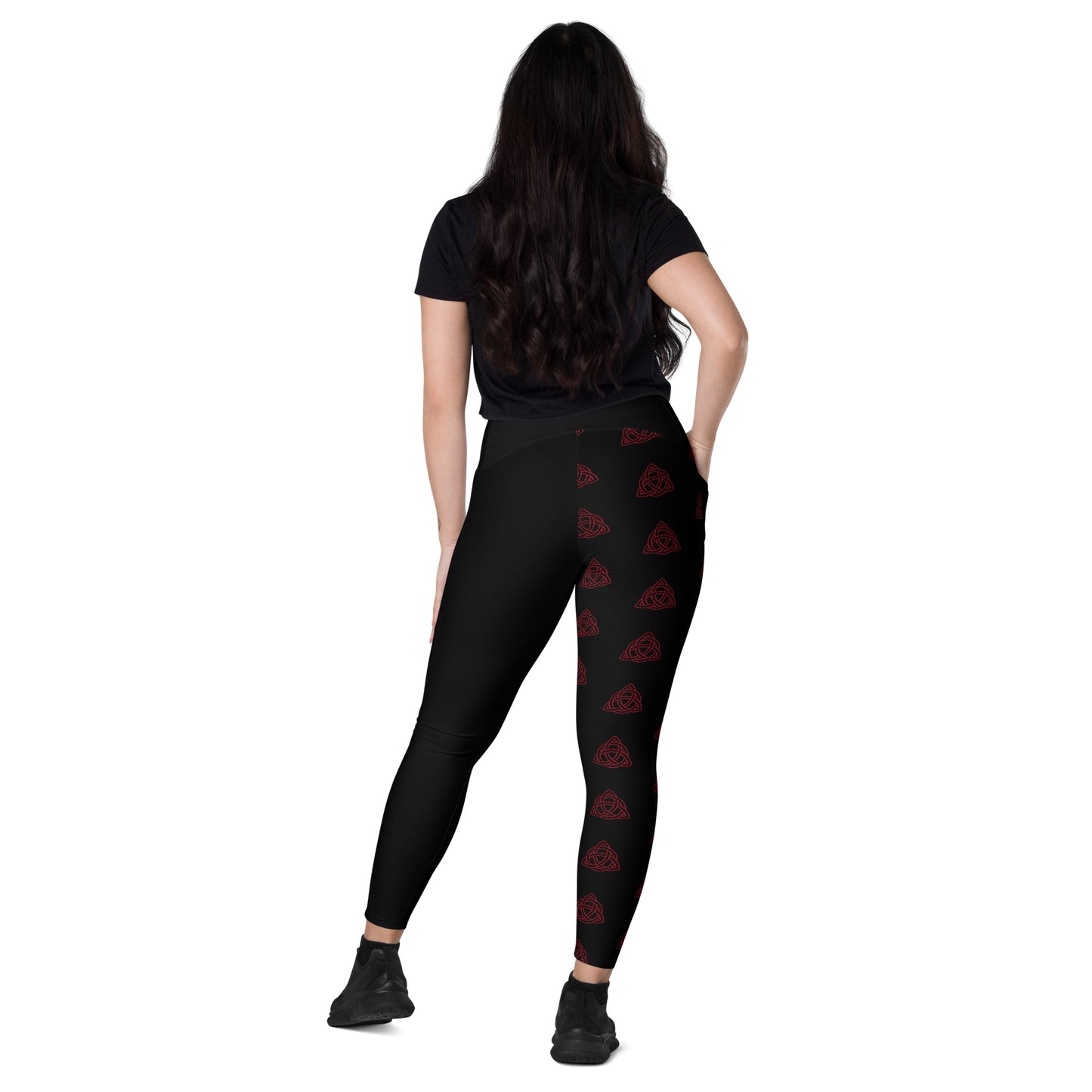 Celtic Red knot half Legging with pockets