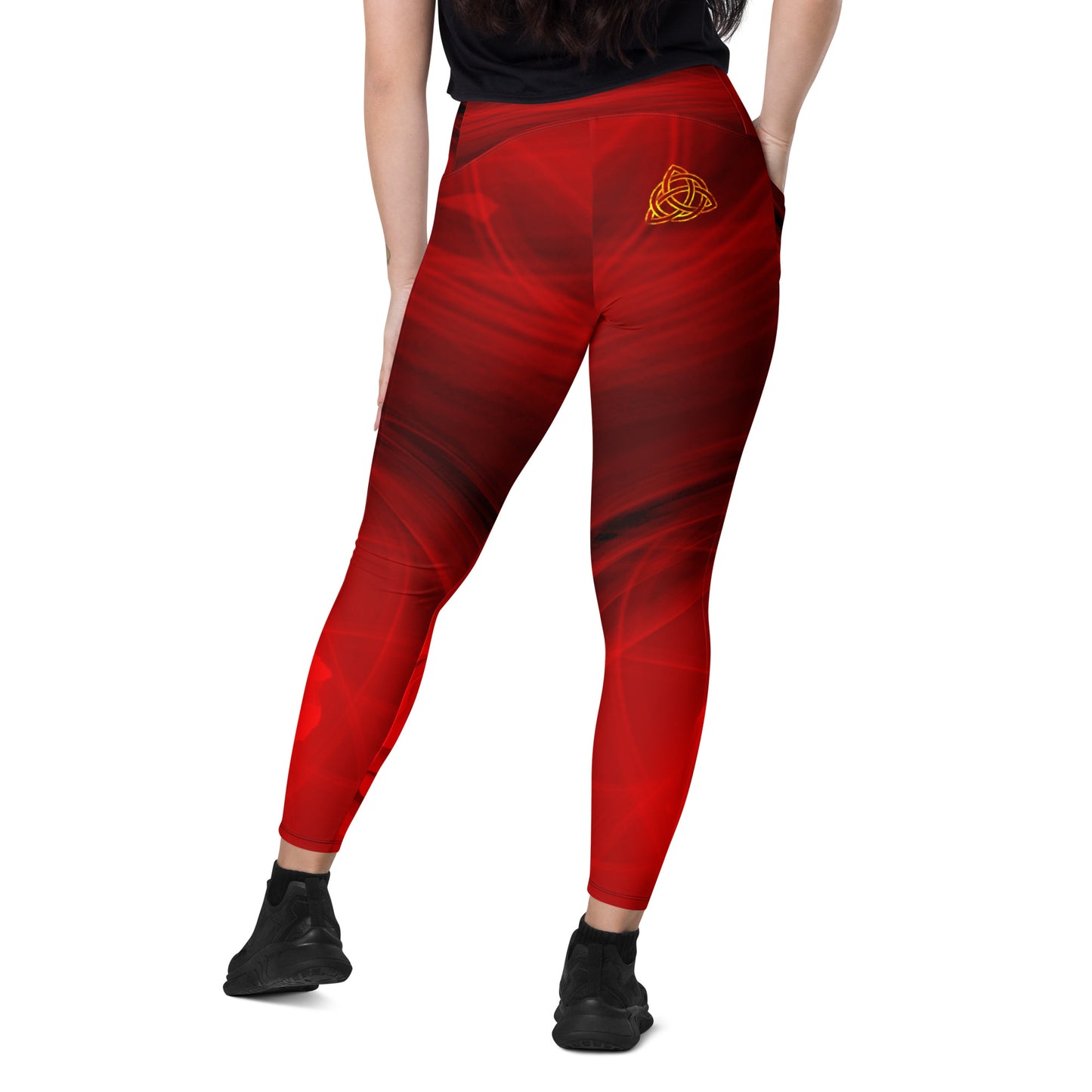 Magic Red Rose leggings with pockets