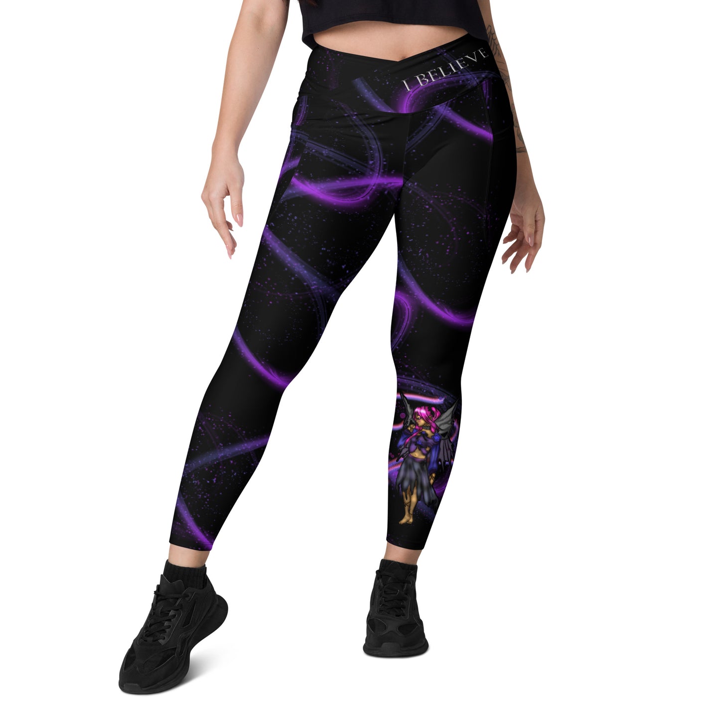 Purple Fairy Crossover leggings with pockets copy