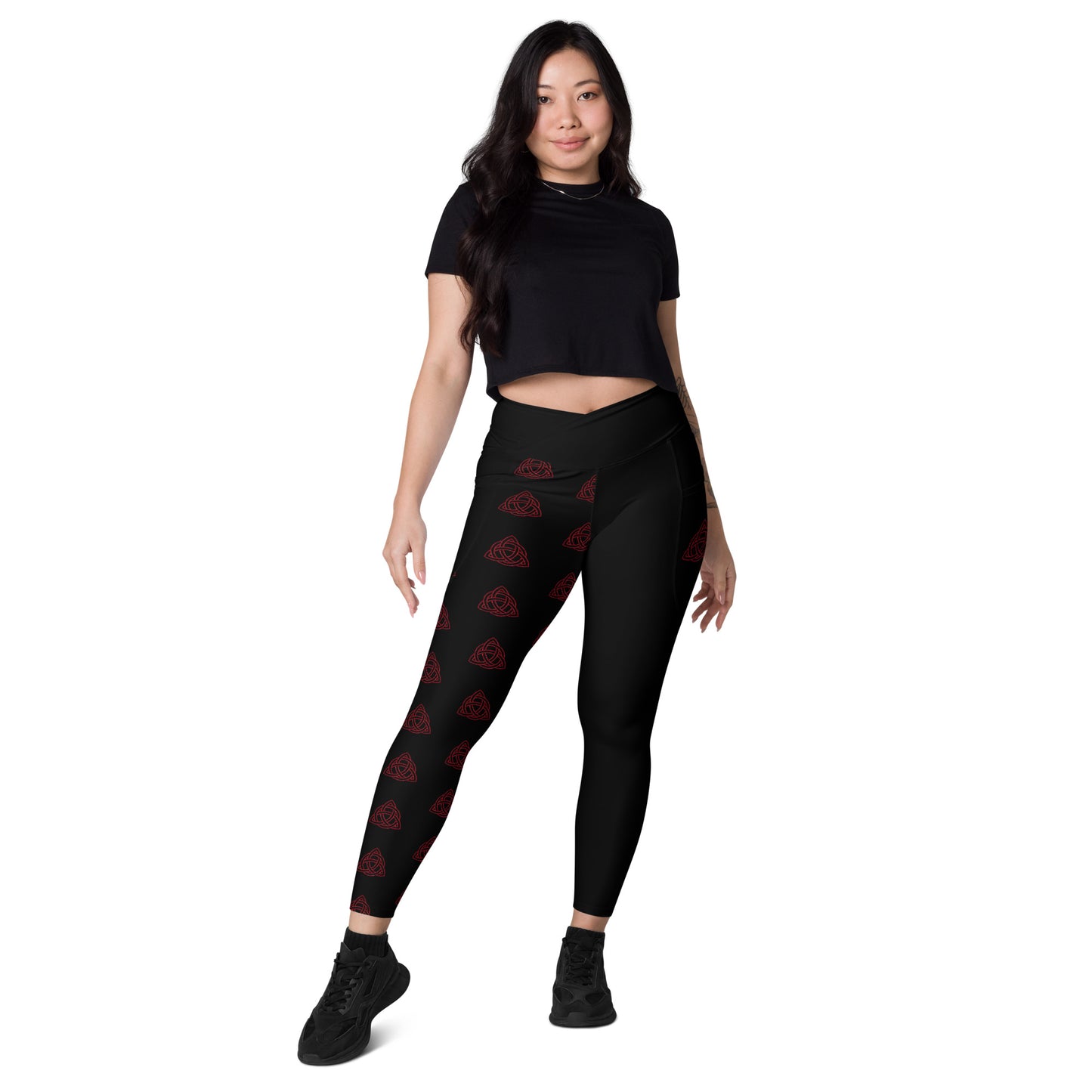 Celtic Red knot half Legging with pockets
