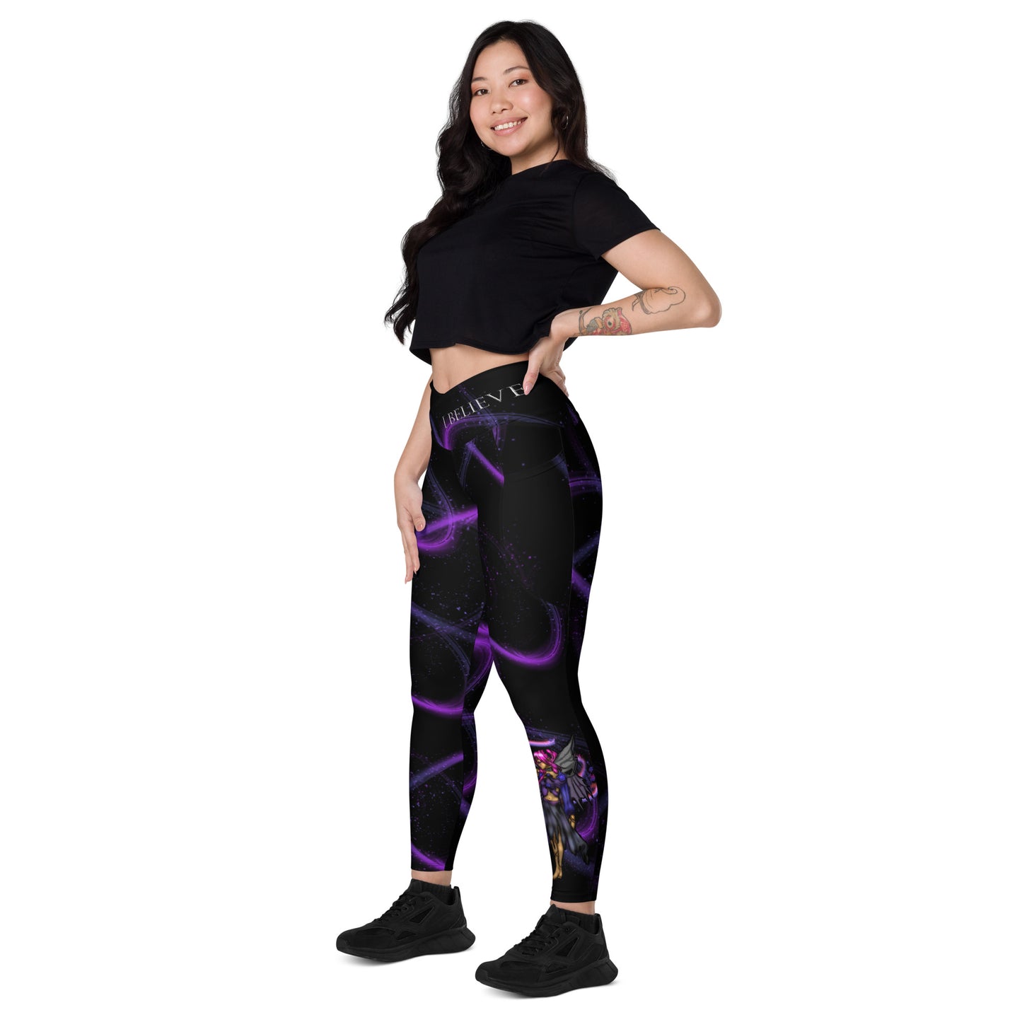 Purple Fairy Crossover leggings with pockets copy