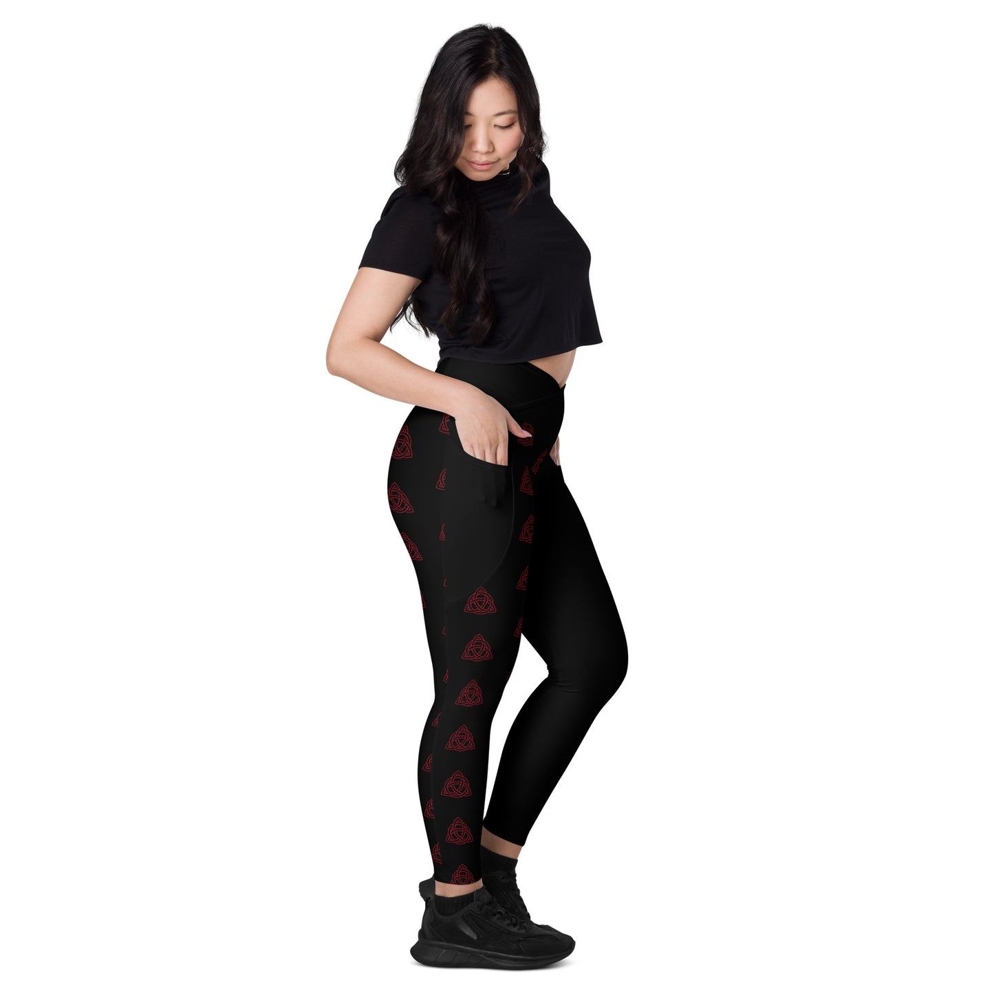 Celtic Red knot half Legging with pockets