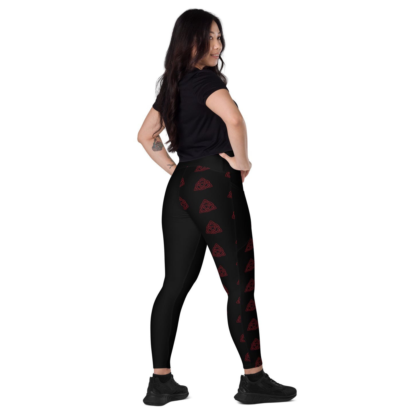 Celtic Red knot half Legging with pockets