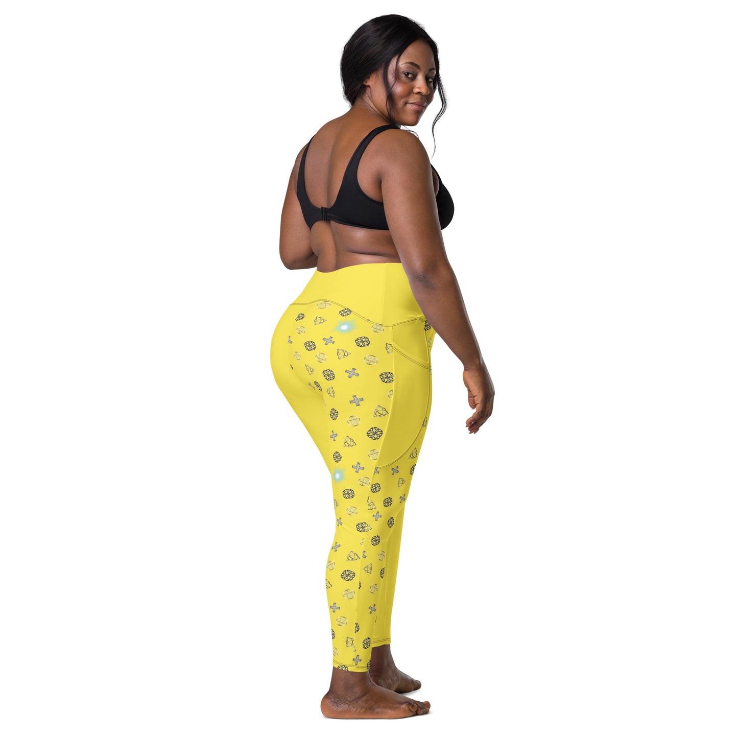 Wicca Pattern Lemon Half Legging with pockets