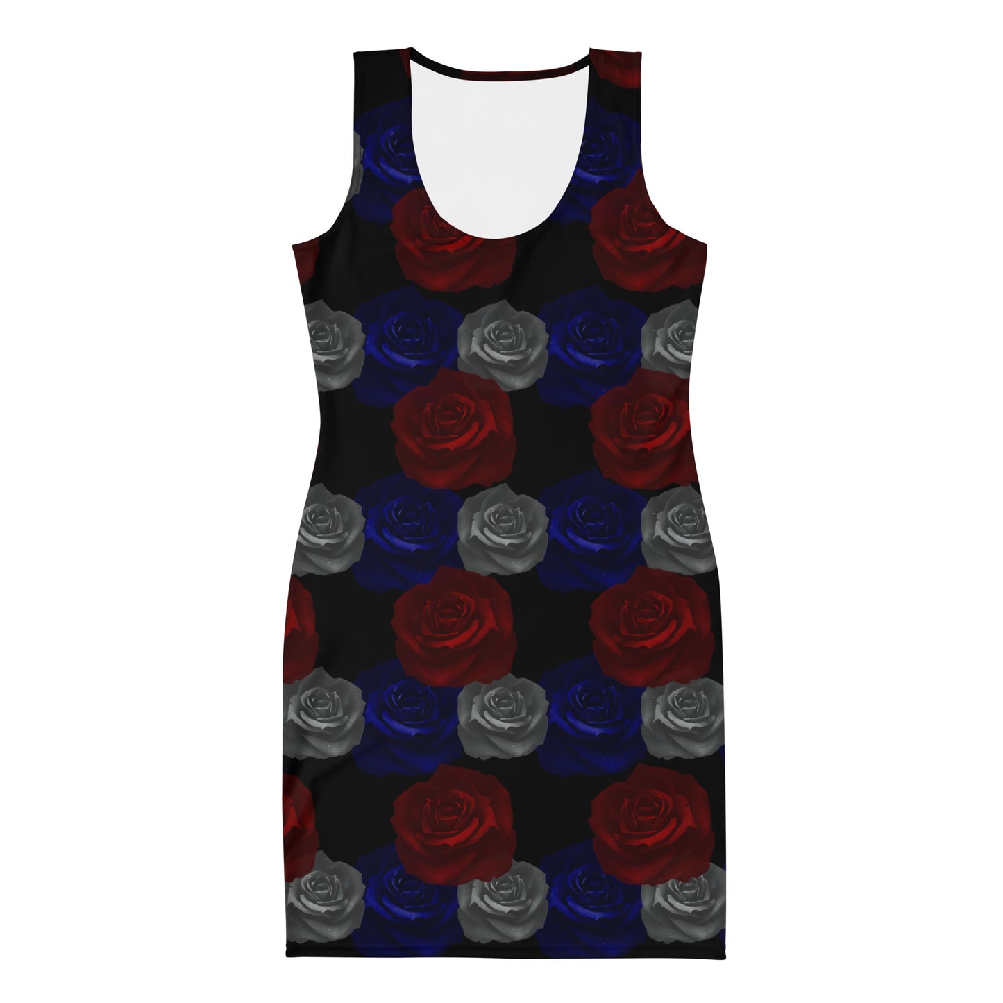 Dark Roses Mix Fitted Dress