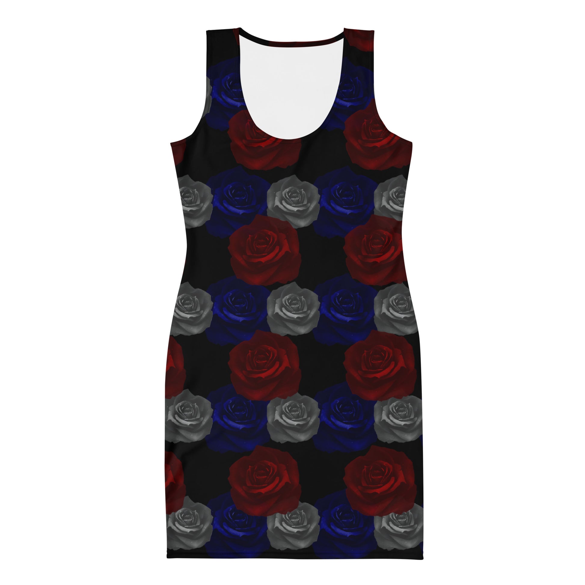 Dark Roses Mix Fitted Dress