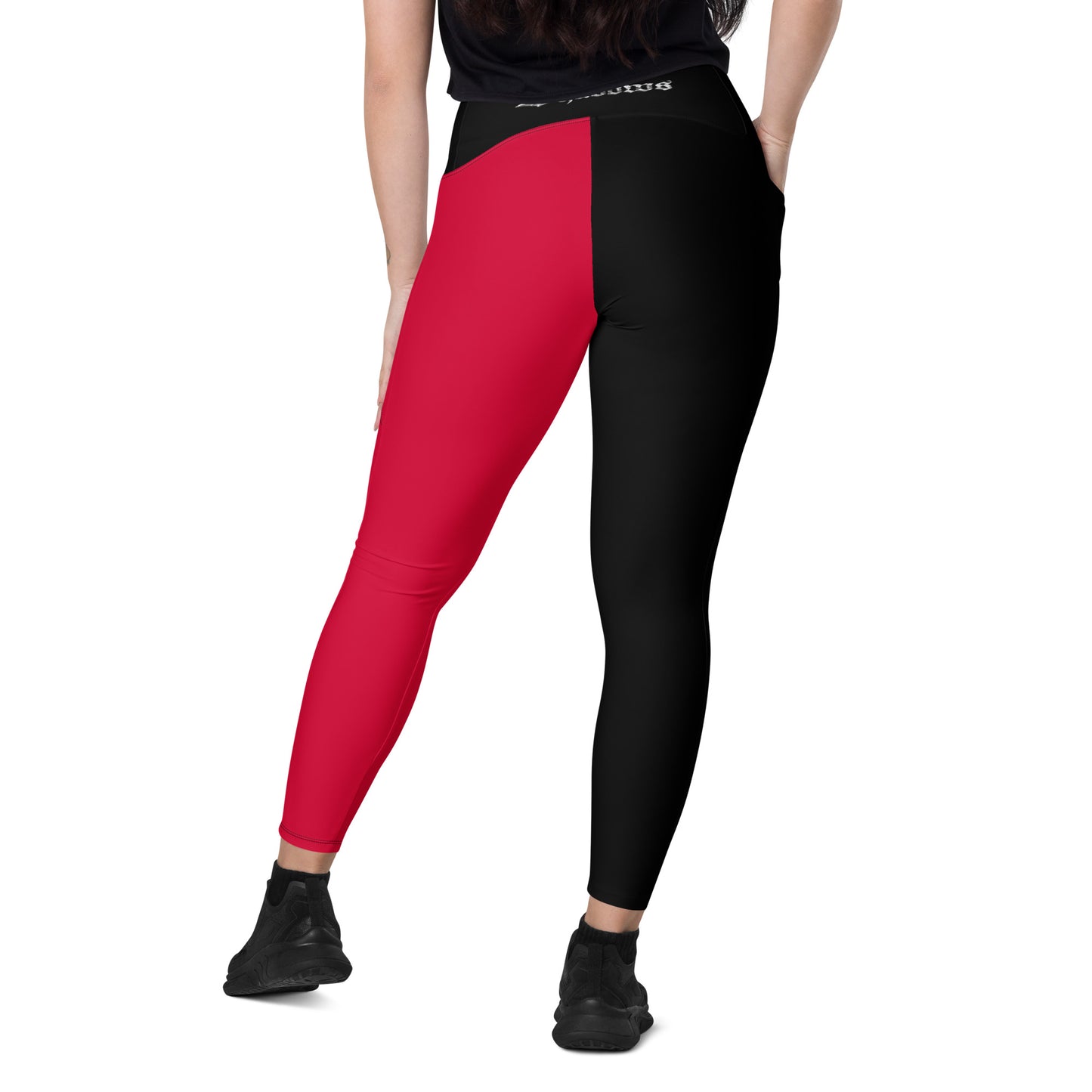 Shadows One leg Leggings with pockets Red