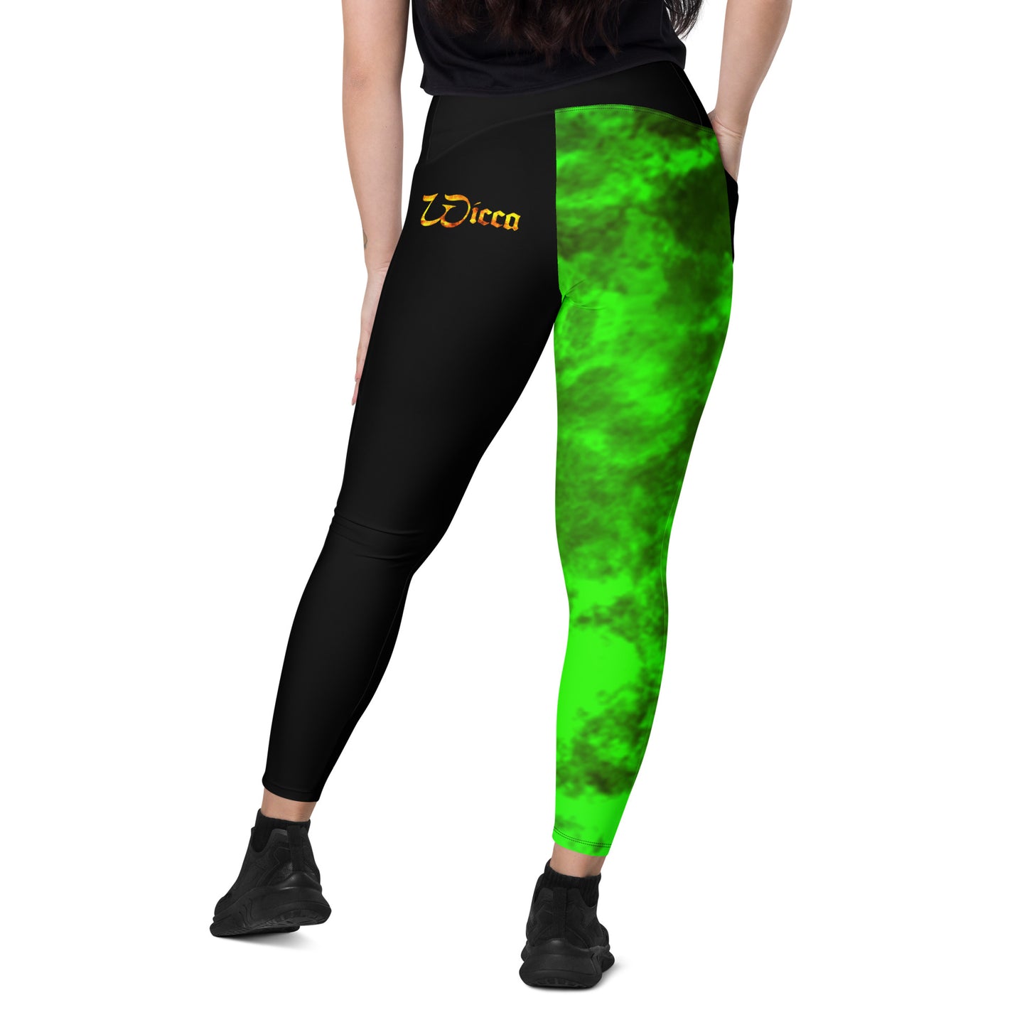 Wicca Green Half Leggings with pockets