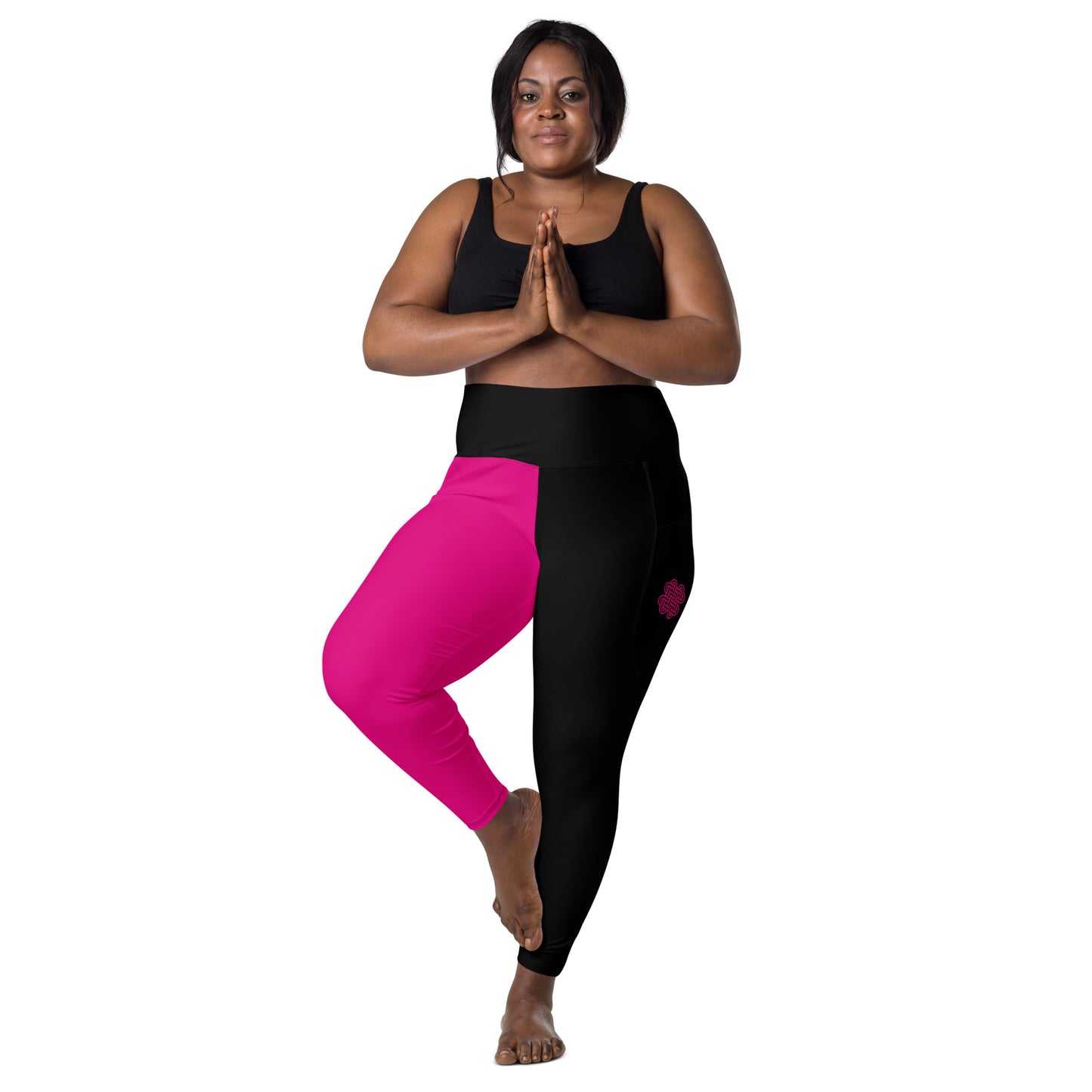 Shadows One leg Leggings with pockets Pink